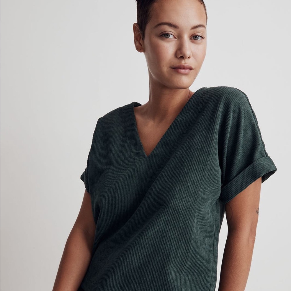 Madewell Corduroy V-Neck Top